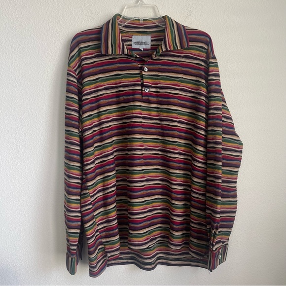 Steelhead Coogi Multi Color Stitching Long Sleeve Polo Shirt - Picture 6 of 6